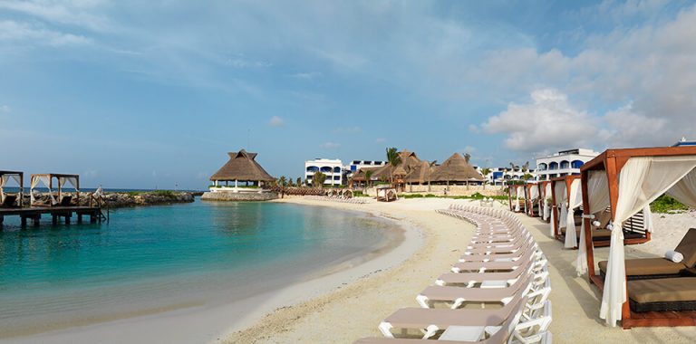 Cabanas at Riviera Maya and lagoon